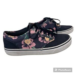 Vans Floral Sneakers - Navy and Pink